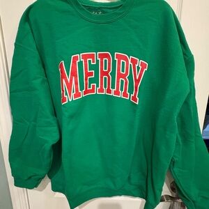 Vibrant Green 'Merry' Sweatshirt
